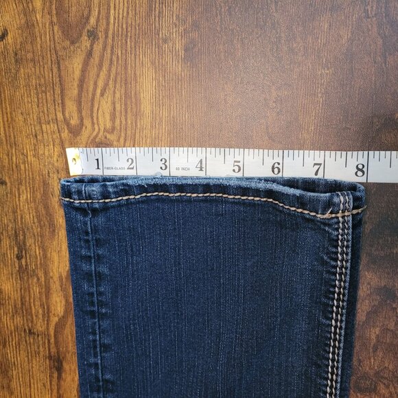 Silver Jeans Womens 28 Lola 17" Straight Embellished Medium Dark Wash Stretch - Picture 10 of 11